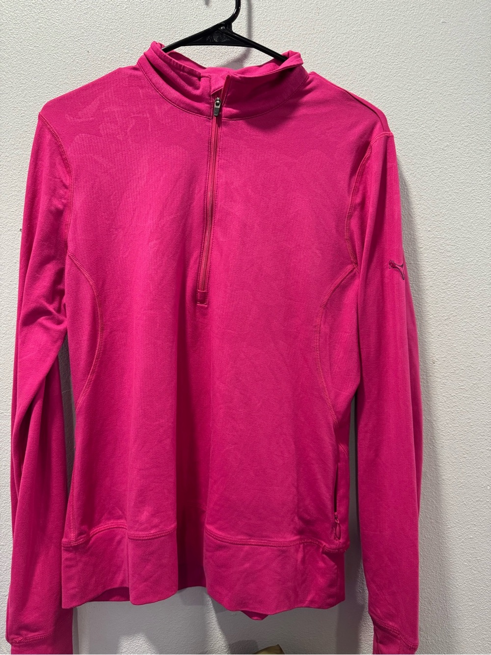 Puma Women's Hot Pink Quarter-Zip Pullover